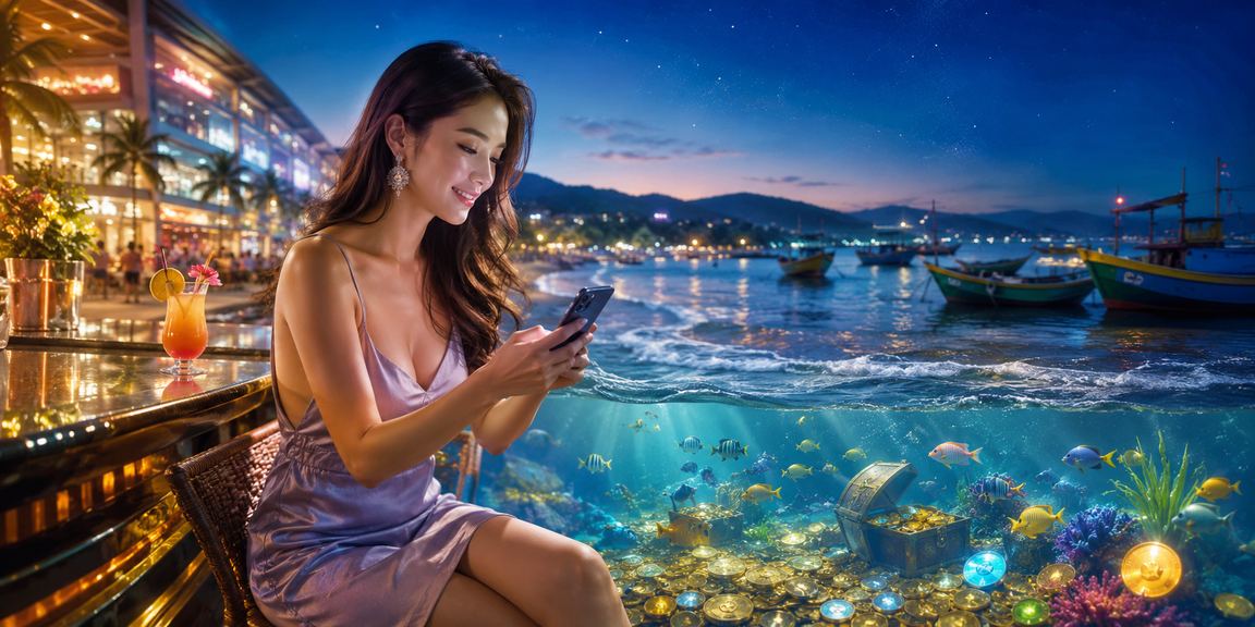 Người dùng cài đặt ứng dụng casino trên điện thoại tại bãi biển Mũi Né
