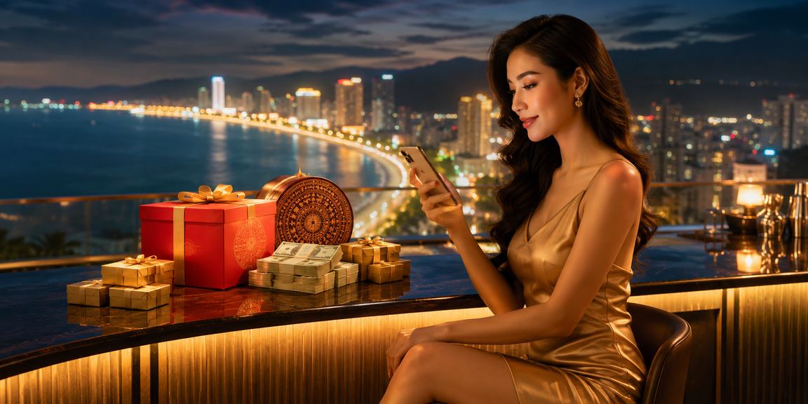 Người dùng tại Quy Nhơn sử dụng điện thoại nhập mã voucher và tham gia giải trí trực tuyến
